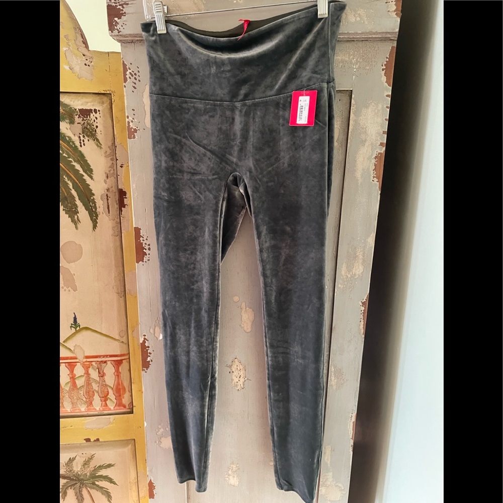 SPANX Green Velvet Leggings